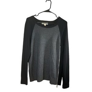 Michael Kors Side Zip Cotton Sweater Colorblock